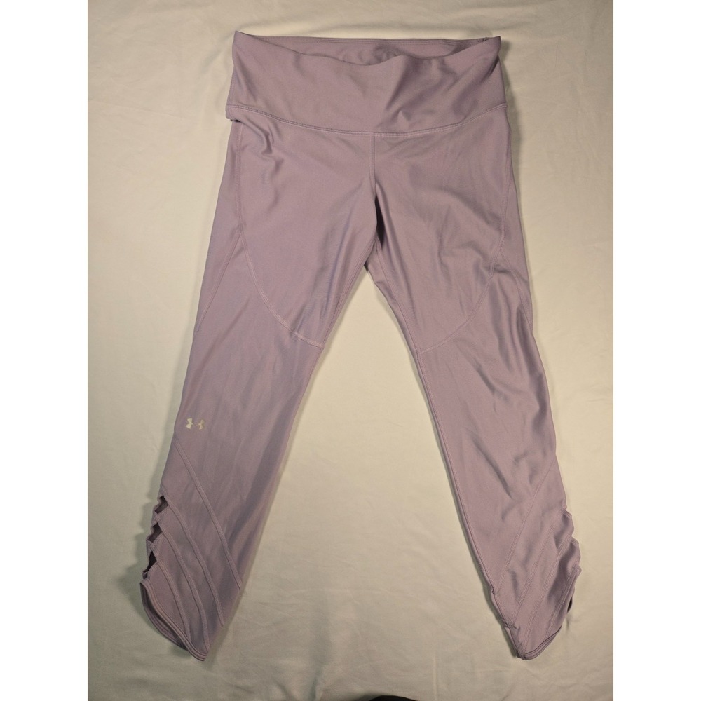 Under Armour HeatGear High Rise Ankle Leggings Lilac Compression Cutout Size M